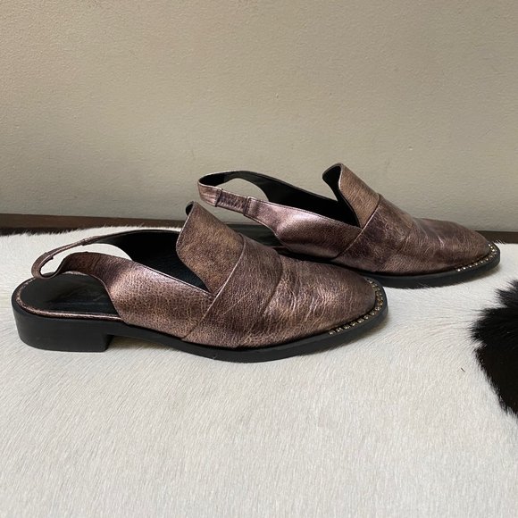 Free People Rose Gold Mules with Gold Rhinestones - W size 39 / 8M - Picture 6 of 10